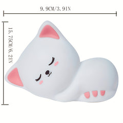 Touch-Controlled Sleepy Cat Night Light - Cute Silicone Lamp with 3 Brightness Levels & Timer, Ideal for Christmas Gifts, Home Office, Bedroom, Hotel, Parties & Restaurant Decor, Holiday Office, Restaurant Decor