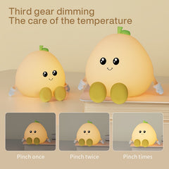 Creative grapefruit pat light, USB charging, night light, cartoon stand, bedside with sleep, timed silicone light, ambient light