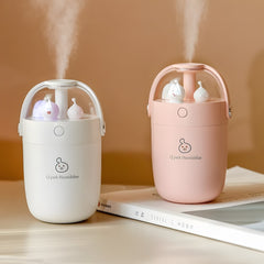 300ML Cute Figurine Colorful Ambient Light Ultrasonic Cool Mist Air Humidifier - Silent for Indoor, Car, Office Use - USB Aromatherapy Essential Oil Diffuser