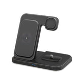 3-in-1 Foldable Desktop Wireless Charger with Touch Ambient Light, Simultaneous Wireless Charging for Phones