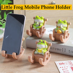 Cute Frog Phone Stand - Small Desktop Figurine for Office Desk - Stress Relief & Mood-Boosting Decoration - Birthday Gift & Phone Holder - Wholesale Bulk Supply