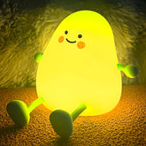 Green Mango Night Light, Cute Silicone Mango Lamp, Rechargeable Room Decor, Touch Control NightLight Squishy Night Lamp for Bedroom, Kawaii Bedside Lamp for Living Room