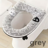 Two-tone spliced, fleece-lined, thickened universal toilet seat cover/toilet mat