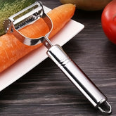 1pc Multi-Use Stainless Steel Fruit & Vegetable Peeler - Manual Slicer, Grater & Shredder Kitchen Gadget For Home, RV Cooking, And College Dorms