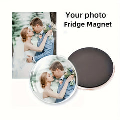 Customizable Glass Photo Fridge Magnets - Circular Personalized Keepsakes for Weddings, Birthdays, Mother’s Day - Durable Home, Office, Car & Storage Decor - Unique Gift Idea, Cute Fridge Magnets, Vibrant Magnet Designs, Glossy Finish Magnets