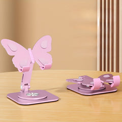 Butterfly Aluminum Alloy Adjustable Metal Stand - Compatible with Smartphones - Desktop Holder