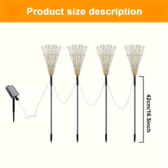 1pc Solar Powered Christmas Fireworks Decorative Lights, Available in White, Warm White and Colour - 8 Lighting Modes,, Durable, Suitable for Outdoor Patio, Sidewalk, Camping, Party Wedding, Halloween and Potluck Decoration (240LED/320LED)