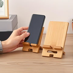 Natural Style Portable Bamboo Phone Stand - Detachable Desktop Holder - Minimalist & Rustic Design for Home Office, School & Workspace Organization - Stylish Desk Accessory - Perfect Thanksgiving & Christmas Gift - Wholesale Bulk Supply
