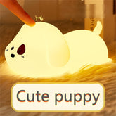Cute puppy night light soft patting light mode Children's bedroom nightstand LED seven-color light USB charging built-in battery portableTpye-c