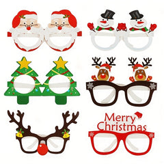 9pcs Festive Christmas Tree & Reindeer Paper Glasses - Santa, Snowman, and Holiday Decorations for Christmas Parties, Photo Props, and Holiday Celebrations, Christmas Decorations, Christmas Cup For Table, Christmas Photo Booth Prop, Christmas Decoration,