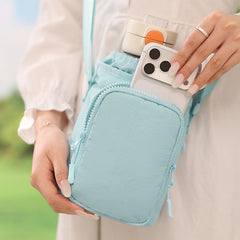 Outside travel cup cover with mobile phone bag, leisure sports water cup bag. Leisure water cup messenger bag