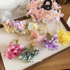Spring new fabric flower hairpin elegant and exquisite temperament niche idyllic hairpin light luxury high-end hairpin