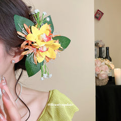 New fabric flower hairpin