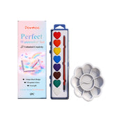 Heart-shaped watercolor paint set DIY drawing can mix colors with brushes Small watercolor paint