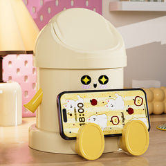 Desktop trash can, home office bedroom dormitory small covered storage bucket