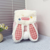 Girl sweet wind cartoon schoolbag, cute embroidered drawstring flip large capacity backpack female student backpack