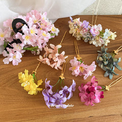 Spring new fabric flower hairpin elegant and exquisite temperament niche idyllic hairpin light luxury high-end hairpin