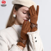Gants d'hiver en daim pour femmes, gants résistants au froid et chauds, gants épais en polaire pour femmes, gants à écran tactile pour hommes