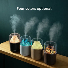 USB Simulation Flame Humidifier with Atmosphere Light Car Fragrance Diffuser Large Mist Maker Home Use Aromatherapy Machine