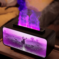 Fireplace Air Humidifier Waterless Auto-Off Aroma Essential Oil Diffuser with LED Light for Home Creative USB Aroma Diffuser