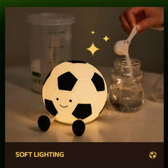Football Silicone Night Light Rechargeable Sleeping Night Lamp with 3 Level Dimmable Nursery Bedside Lamp For Room Decor