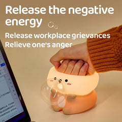 Adorable Bubble-Blowing Otter Silicone Night Light Soft Glow for Bedside Lamp Funny Kid Gift for Toddler Safe Cute Nursery Decor