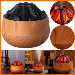2025 Mini Aroma Diffuser with Night Light New Artificial Charcoal Fire Air Humidifier Mist Sprayer for Home