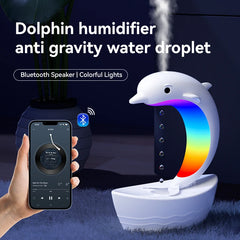 Multifunctional Dolphin Anti Gravity Air Humidifier Bluetooth Speaker Table Lamp Night Lights RGB Office Bedroom White Noise