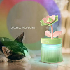 Humidifier Portable USB Ultrasonic Colorful Cup Aroma Diffuser Cool Mist Maker Flower Air Humidifier Purifier With Light