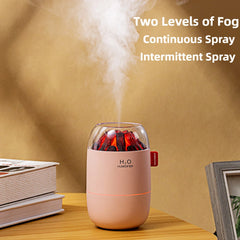 New Anti-real Charcoal Fire Air Humidifier Heavy Fog Diffuser Two Mode Home USB Silent Sleep Volcano Cotton Swab Humidifier