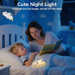 Cute Baby Dragon Night Light For Kids Room Silicone Color Changing 3 Level Dimmable Nursery Sleeping Light Kawaii Bedside Lamp