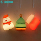 Silicone Christmas Snowman Night Lights Adjustable Light Children's Night Lights Christmas Gift Rechargeable Bedroom Decorations