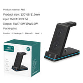 3-in-1 Foldable Desktop Vertical Wireless Charger Phone Stand,