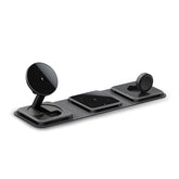 3-in-1 Mini Magnetic Desktop Wireless Charger, PU Material, Foldable Design,