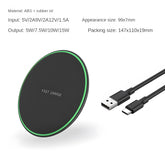 Minimalist Round Desktop Wireless Charger with Ambient Light, Wireless Charging for Phones