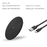 Minimalist Round Desktop Wireless Charger, Wireless Charging for Phones