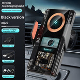66W Magnetic Transparent Mech Super Fast Charge Wireless Car Charger Phone Mount with Sensor Operation,