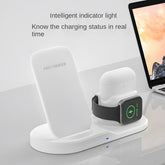 3-in-1 Desktop Vertical Wireless Charger, Simultaneous Wireless Charging for Phones/Watches/Earbuds