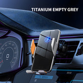 15W Ultra-Thin Aluminum Alloy Fast Wireless Charging Car Mount