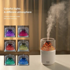 USB Simulation Flame Humidifier with Atmosphere Light Car Fragrance Diffuser Large Mist Maker Home Use Aromatherapy Machine