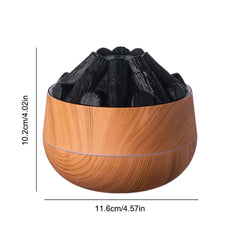 2025 Mini Aroma Diffuser with Night Light New Artificial Charcoal Fire Air Humidifier Mist Sprayer for Home