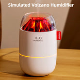 Humidificateur d'air anti-feu au charbon de bois, diffuseur de brouillard épais, deux modes, USB, sommeil silencieux, humidificateur en coton-tige Volcan
