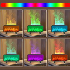 Fireplace Air Humidifier Waterless Auto-Off Aroma Essential Oil Diffuser with LED Light for Home Creative USB Aroma Diffuser