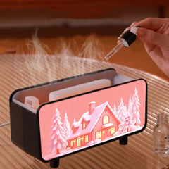 Fireplace Air Humidifier Waterless Auto-Off Aroma Essential Oil Diffuser with LED Light for Home Creative USB Aroma Diffuser