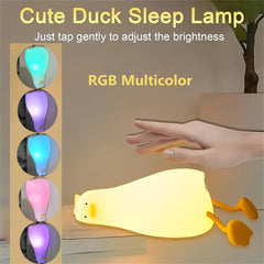 Lie flat duck nightlight bedroom charging children's sleep with sleep gift feeding Bedside lamp Creative siliconThe rubber patting light