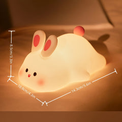 1pc Big Face Rabbit Silicone Night Light Smart Rabbit Patting Light USB Rechargeable Room Desktop Decoration Atmosphere Light with Three Levels Of Brightness, Soft Light, 30 Minute Sleep Companion, Classmates And Friends, Rabbit Light Gift