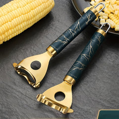 Stainless Steel Corn Cutter with Thickened Handle and Hook - Ergonomic Kitchen Tool for Efficient Kernel Removal, Durable & Easy to Clean, Perfect for Home Cooking, Corn Cutter for Cooking