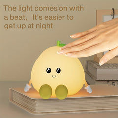 Creative grapefruit pat light, USB charging, night light, cartoon stand, bedside with sleep, timed silicone light, ambient light