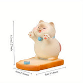Cute Cat Phone Stand - Desktop Office Decoration - Lazy Holder Support - Stress Relief Desk Accessory - Adorable Cat Figurine Stand