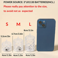 1pc Battery- Powered Crystal Flameless Candle Lights For Weddings, Parties, And Home Decor - LED Electronic Ambient Lights With Soothing Glow, Flameless Tea Candle Light, Marriage Proposals, Christmas, Valentine' S Day Decorations Candle Light Lamp